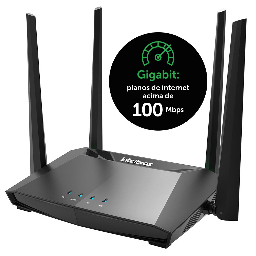 Roteador Action Rg 1200 Roteador Wireless Smart Dual Band Gigabit Intelbras 4 Antenas