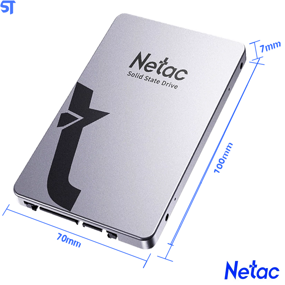 HD SSD Netac 256GB 2.5`SataIII 560Mbps de Leitura 520Mbps de Gravação -Cinza