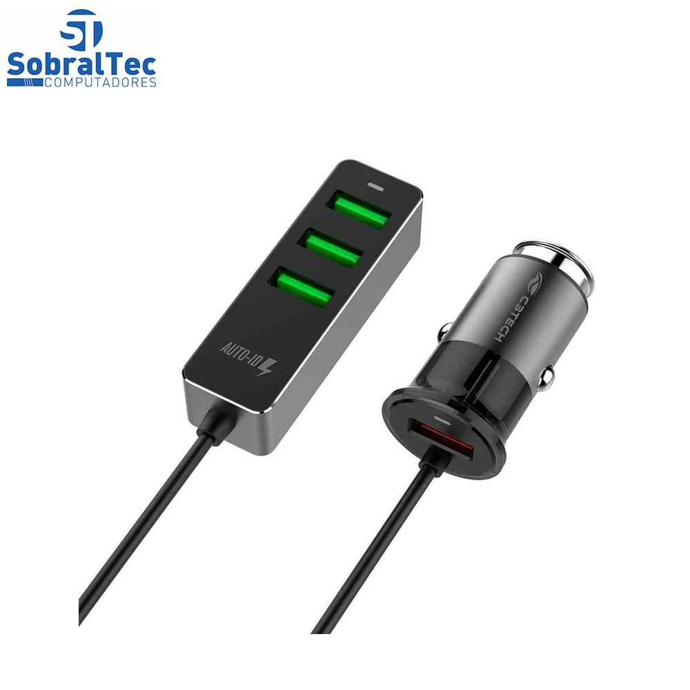 Carregador Veicular Com 4 USB QC3.0 3,4A UCV-Q430BK C3T