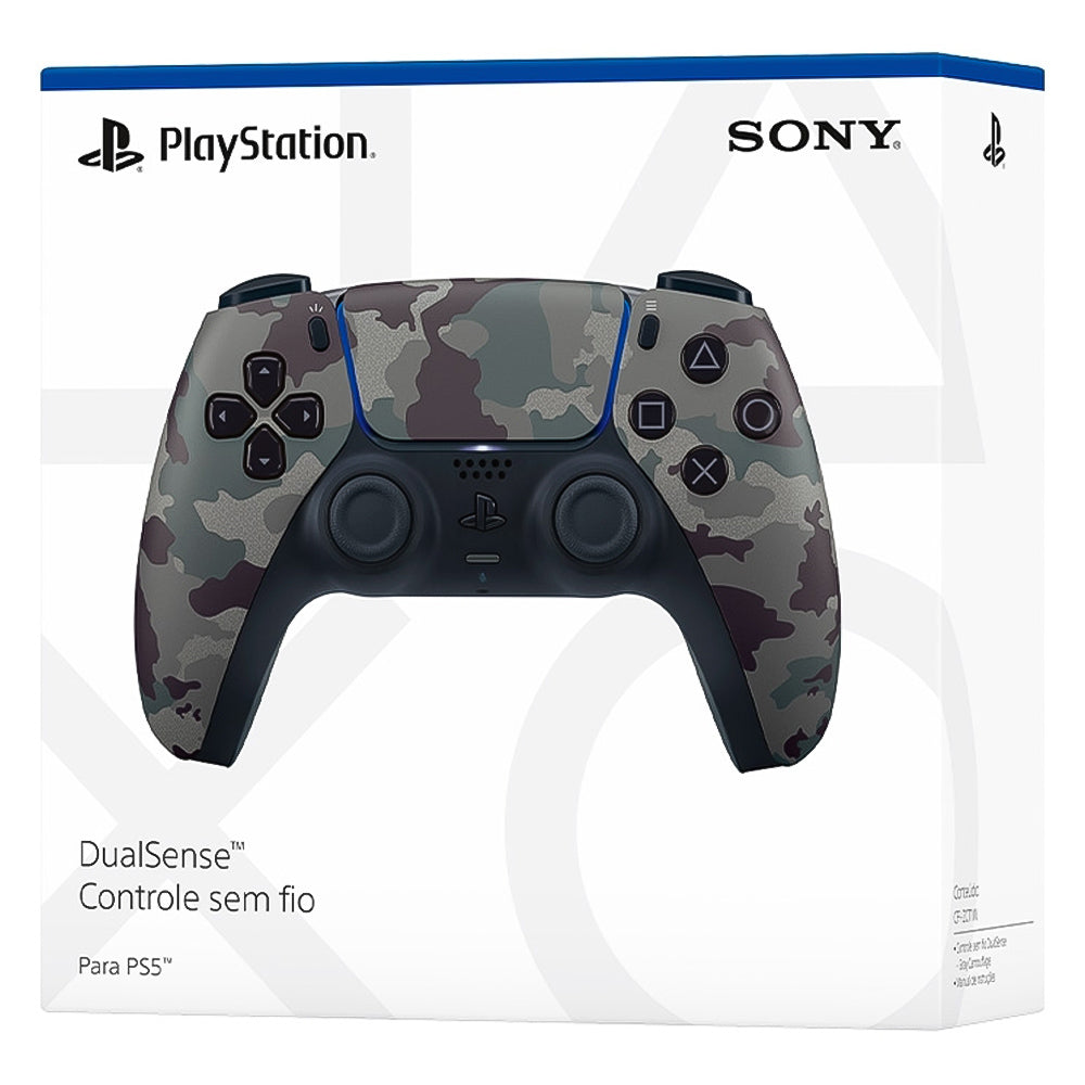 Controle Sony DualSense PS5, Play Station 5 Sem Fio, Gray Camuflado - 1000030620