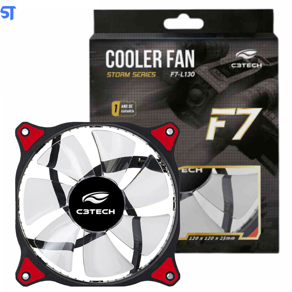 Cooler Fan Vermelho Storm 12Cm 30Led C3T F7-L130RD C3Tech