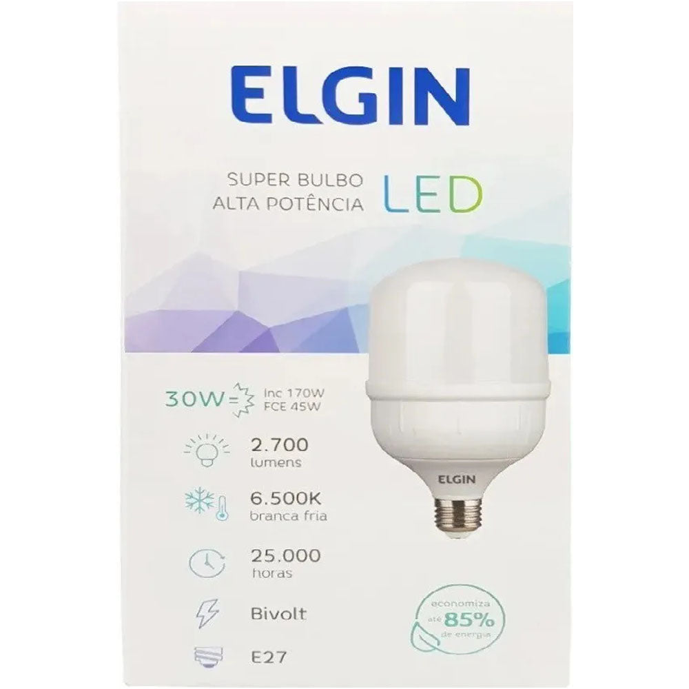 Lâmpada Bulbo LED T 30W Bivolt 6500K LD Elgin 48LSB30FLD00