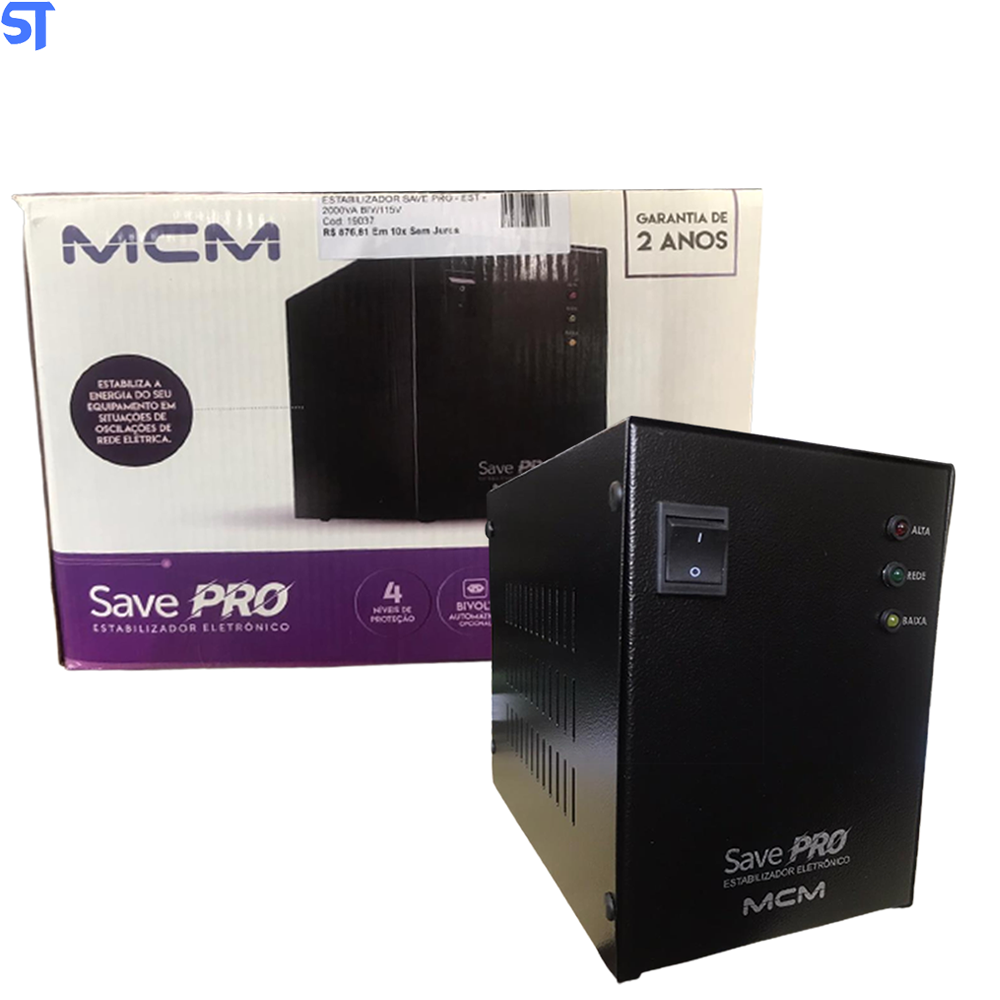 Estabilizador Save Pro - Est - 2000va Biv/115v