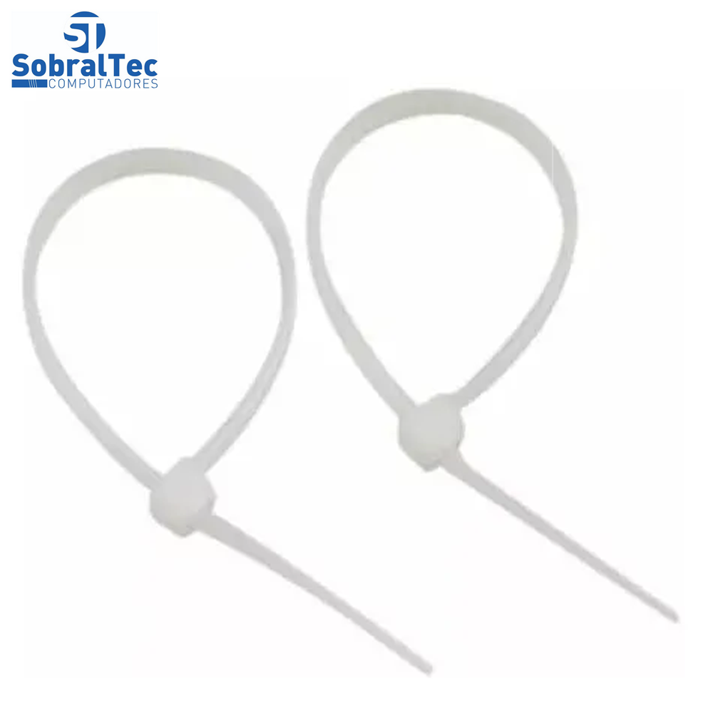 Abraçadeira De Nylon 4, 8 X 250 Mm Com 100 Peças Branca