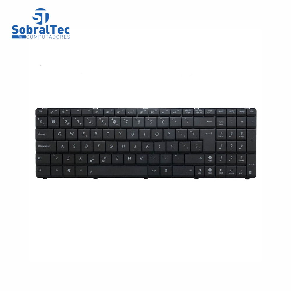 Teclado BringIT Compatível Com Asus N50 N53 Pn: N53-UK MB348-004- Black - Br