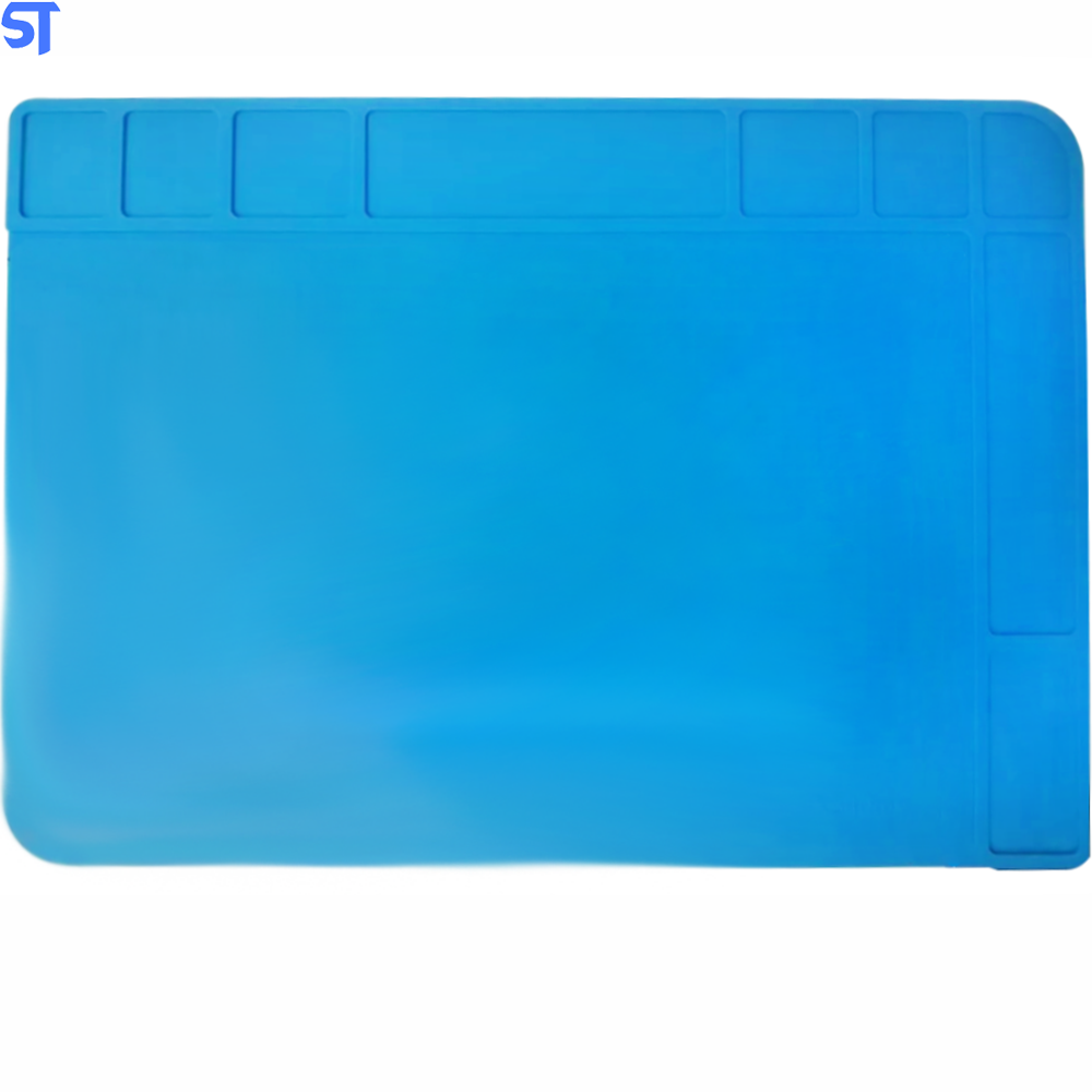 Manta Anti Estática Com Divisória Silicone Azul Para Bancada 480X340mm Exbom KLTE-508