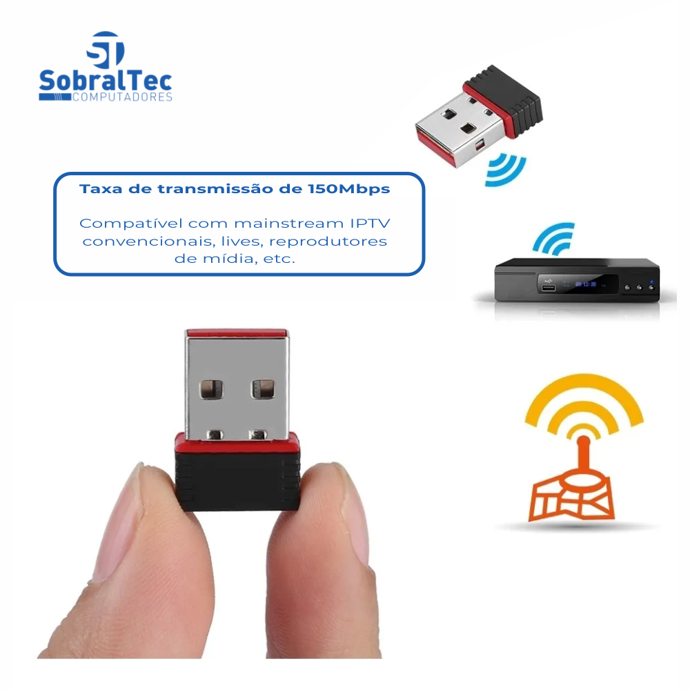 Nano Adaptador USB WiFi Ethernet Dongle WiFi Dongle 300Mbps 802.11n