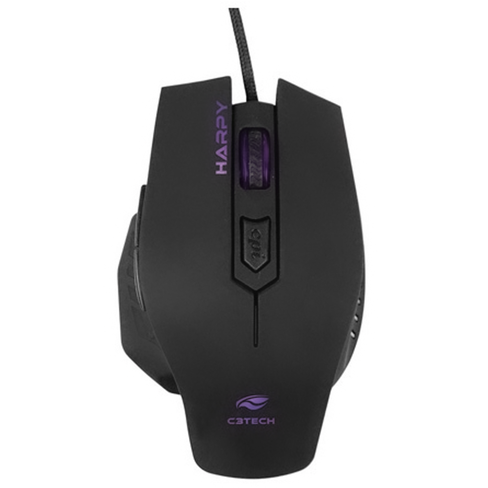 Mouse Gamer C3Tech USB Harpy Multicolorido MG-100BK Preto - C3 TECH