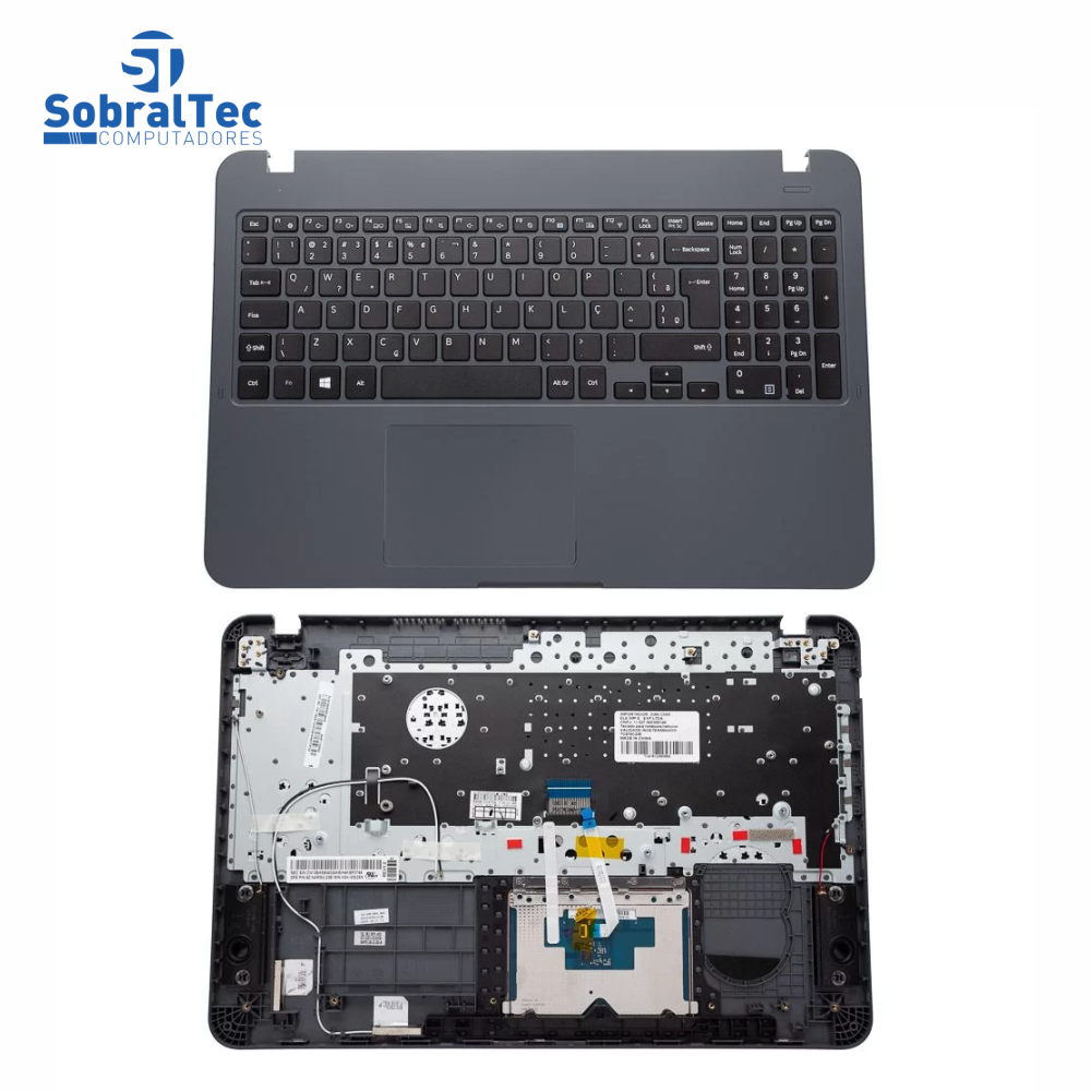 Teclado para Notebook Samsung Expert X41 NP300E5K Com Top Cover Cinza