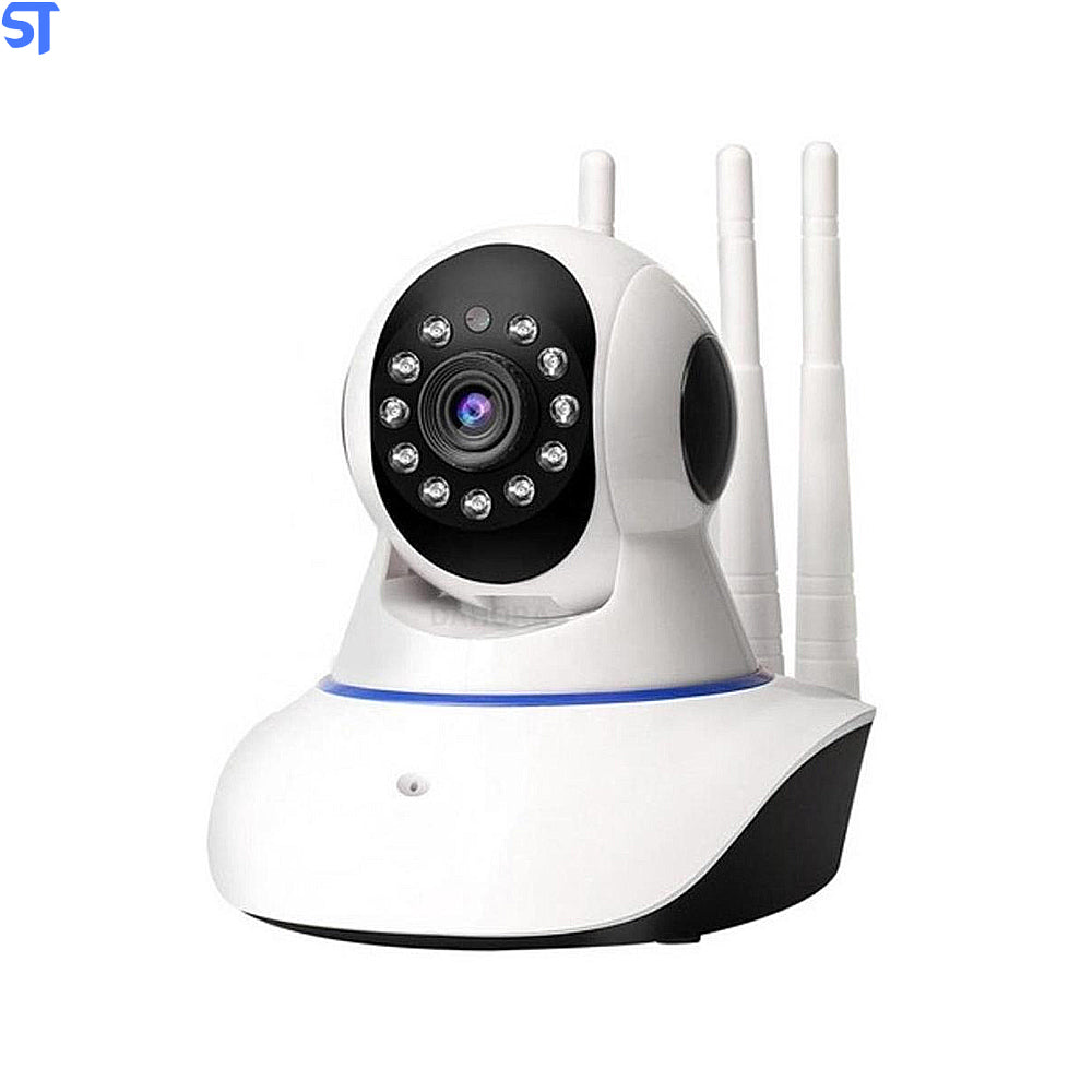 Câmera Ip Sem Fio 360° 3 Antenas Hd Wifi Com Visão Noturna e Alarme - Leon GTS