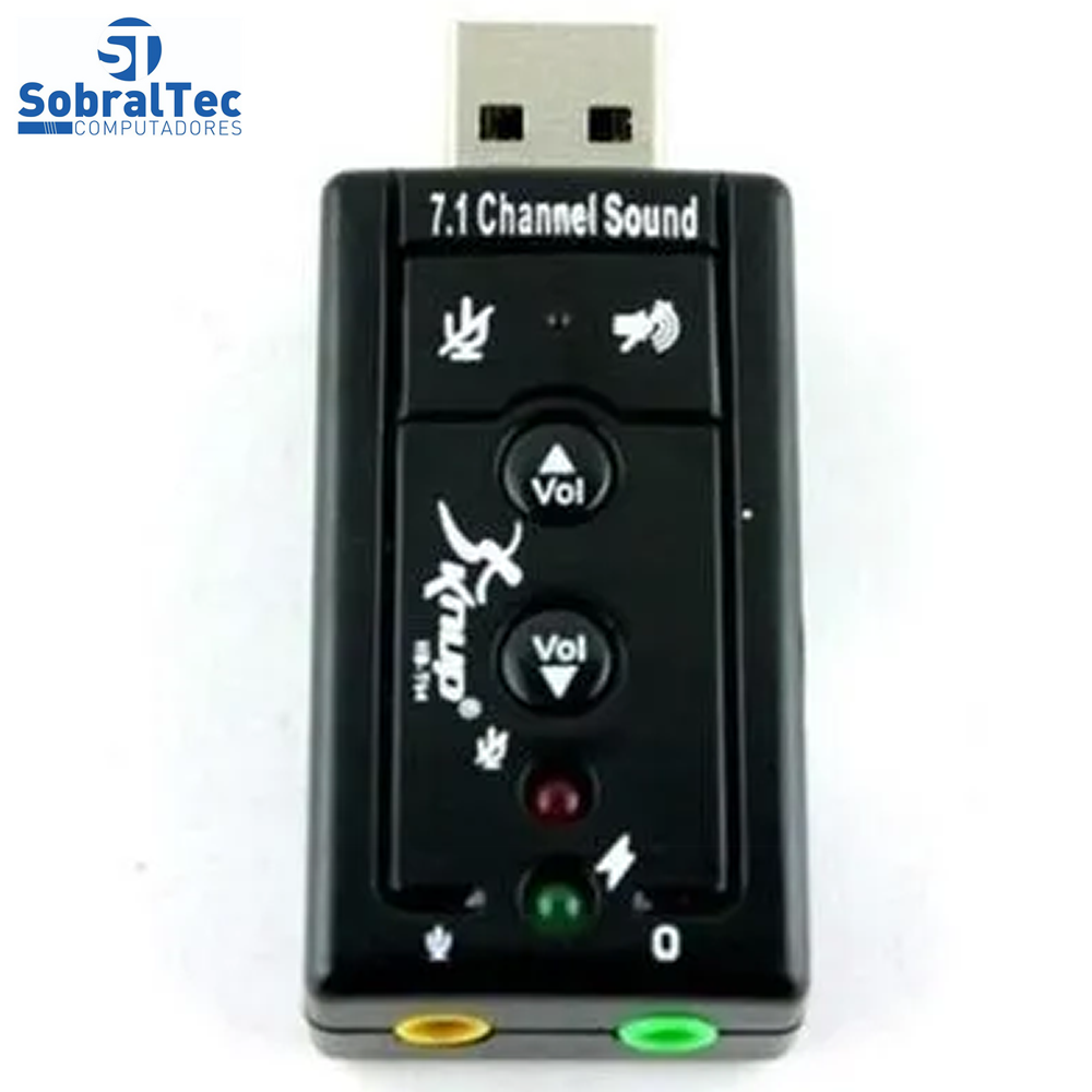 Placa De Som Ext. Usb - SKNUP - HB-T64 Som Virtual 7.1 E Microfone