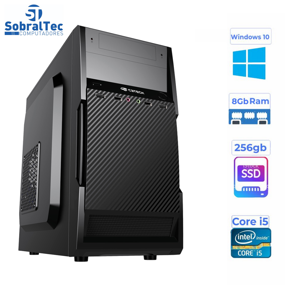 Computador Core i5 -HD SSD 256GB - Memória Ram 8GB- Micro- MT-25V2BK C3Plus- Windows 10