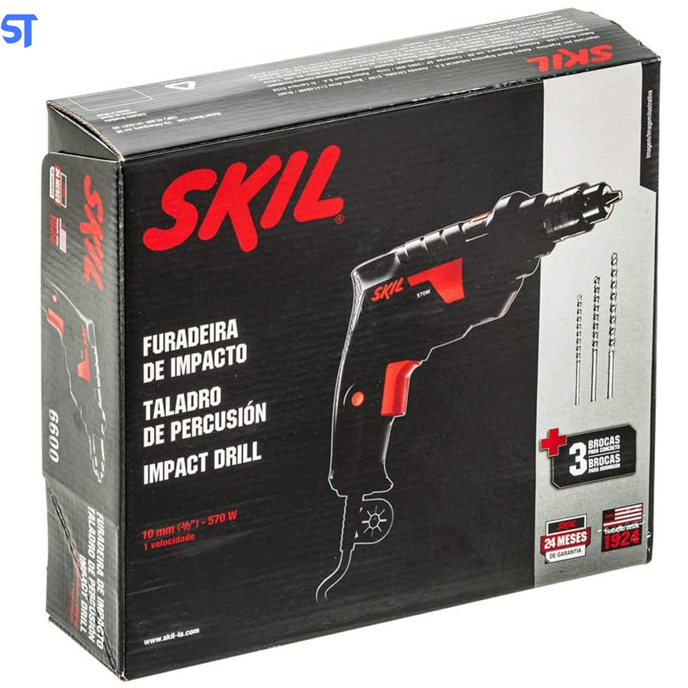 Furadeira de Impacto Skil 6600 570W 220V Com Chave de Mandril