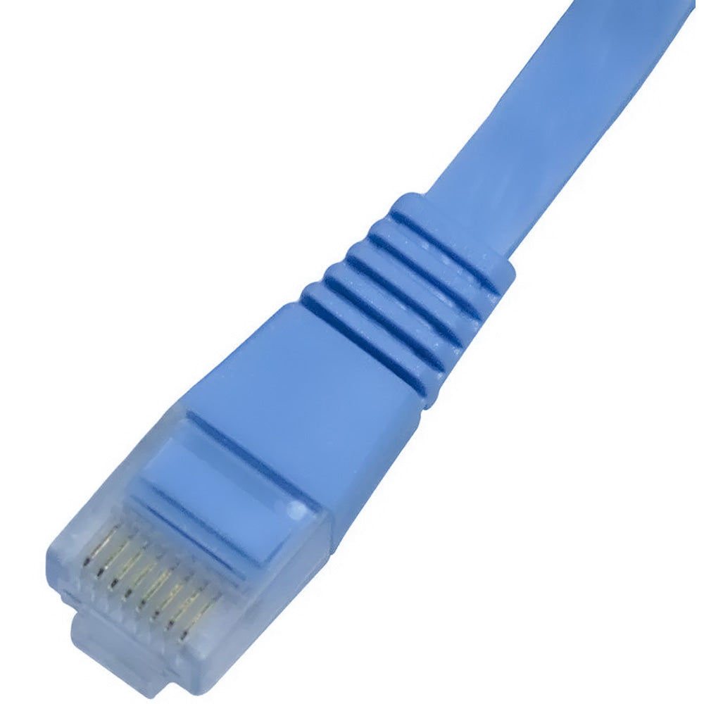 Patch Cord Flat Cable RJ45 Gigabit Flexível Cat6 1m Azul