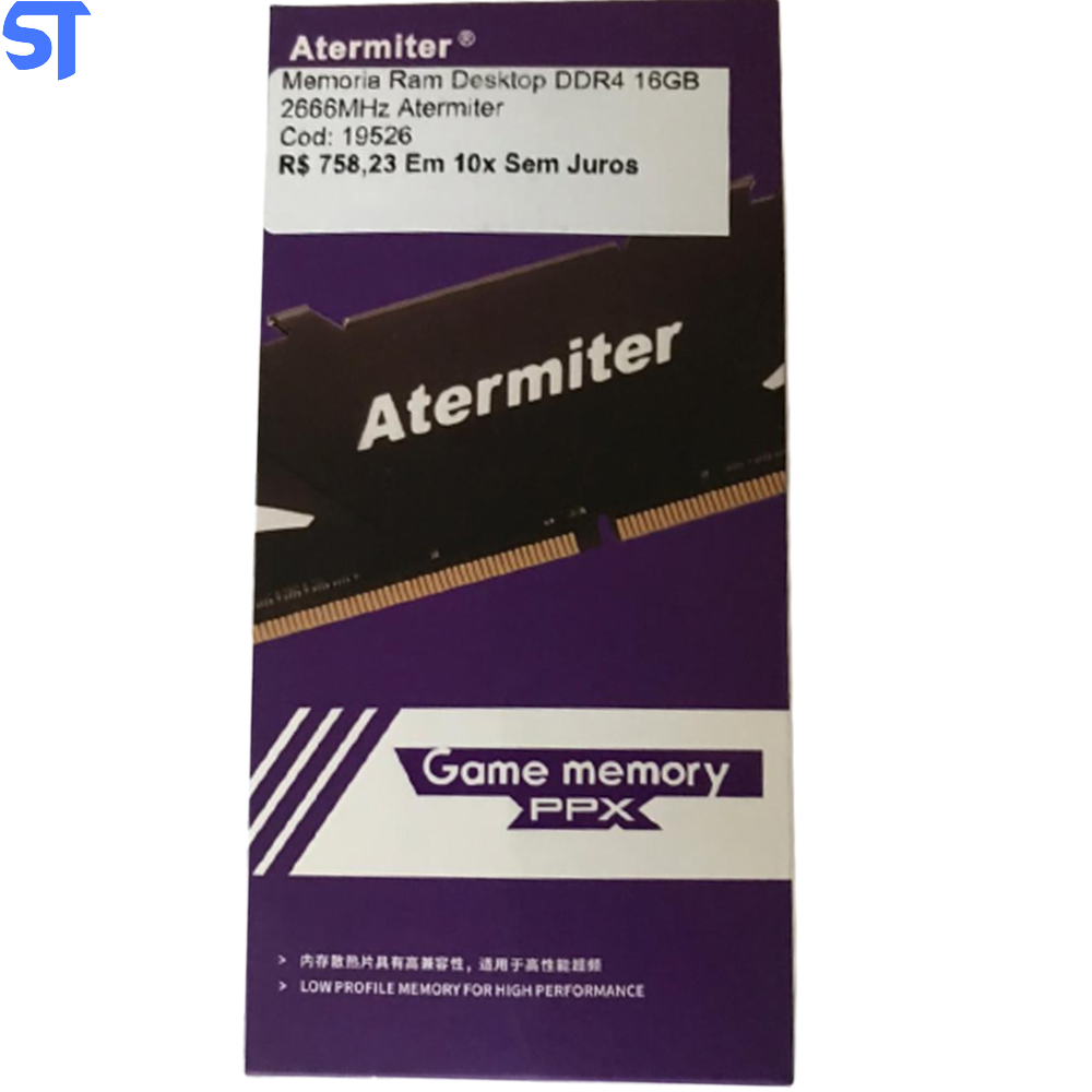 Memoria Ram Desktop DDR4 16GB 2666MHz Atermiter- ECC 20-01 Server Only