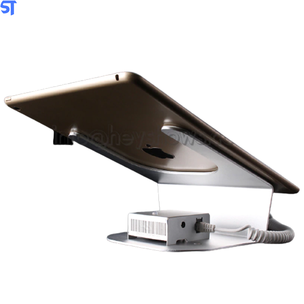 Suporte Com Trava De Segurança E Alarme Para Tablet Tipo C Para Vitrine De Loja