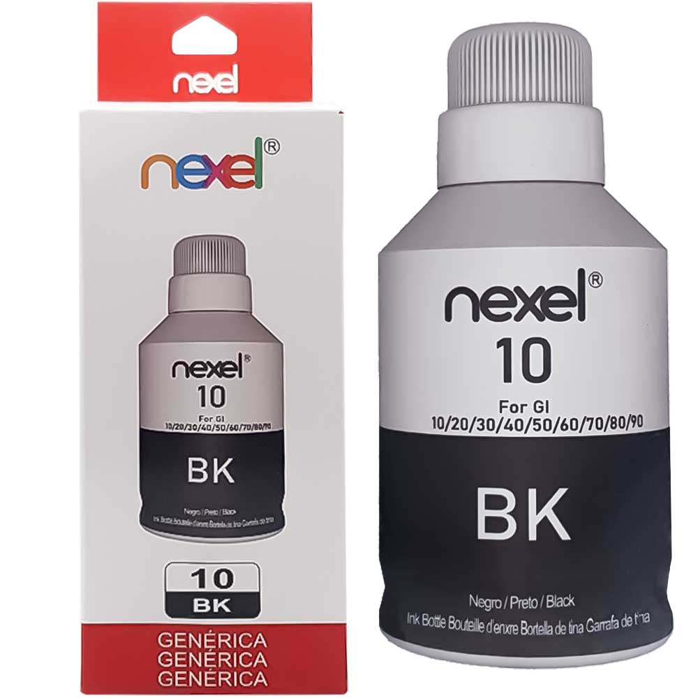 Refil De Tinta Compativel Canon Nexel Preto BK10 GM2010/ GM2050/ G5010 170Ml