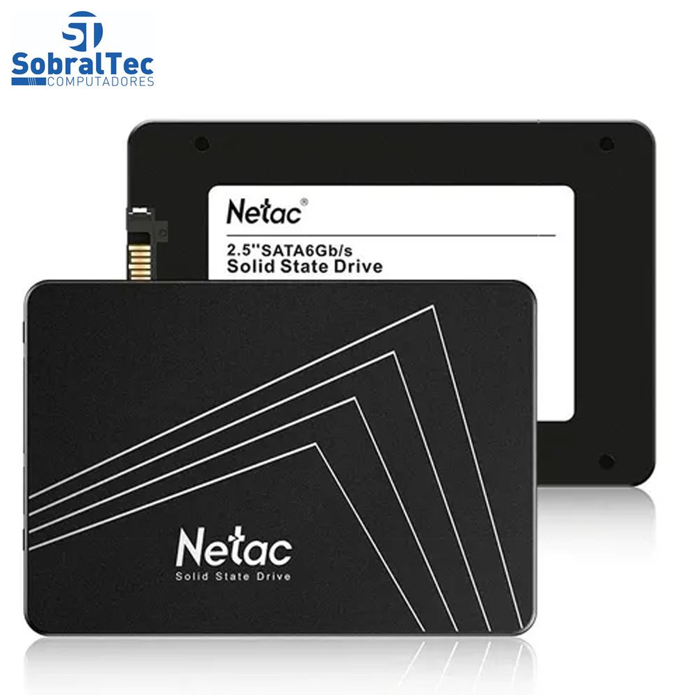 HD SSD 1TB Sata 3 560mb/s para Leitura e 510mb/s para Gravação Netac Black