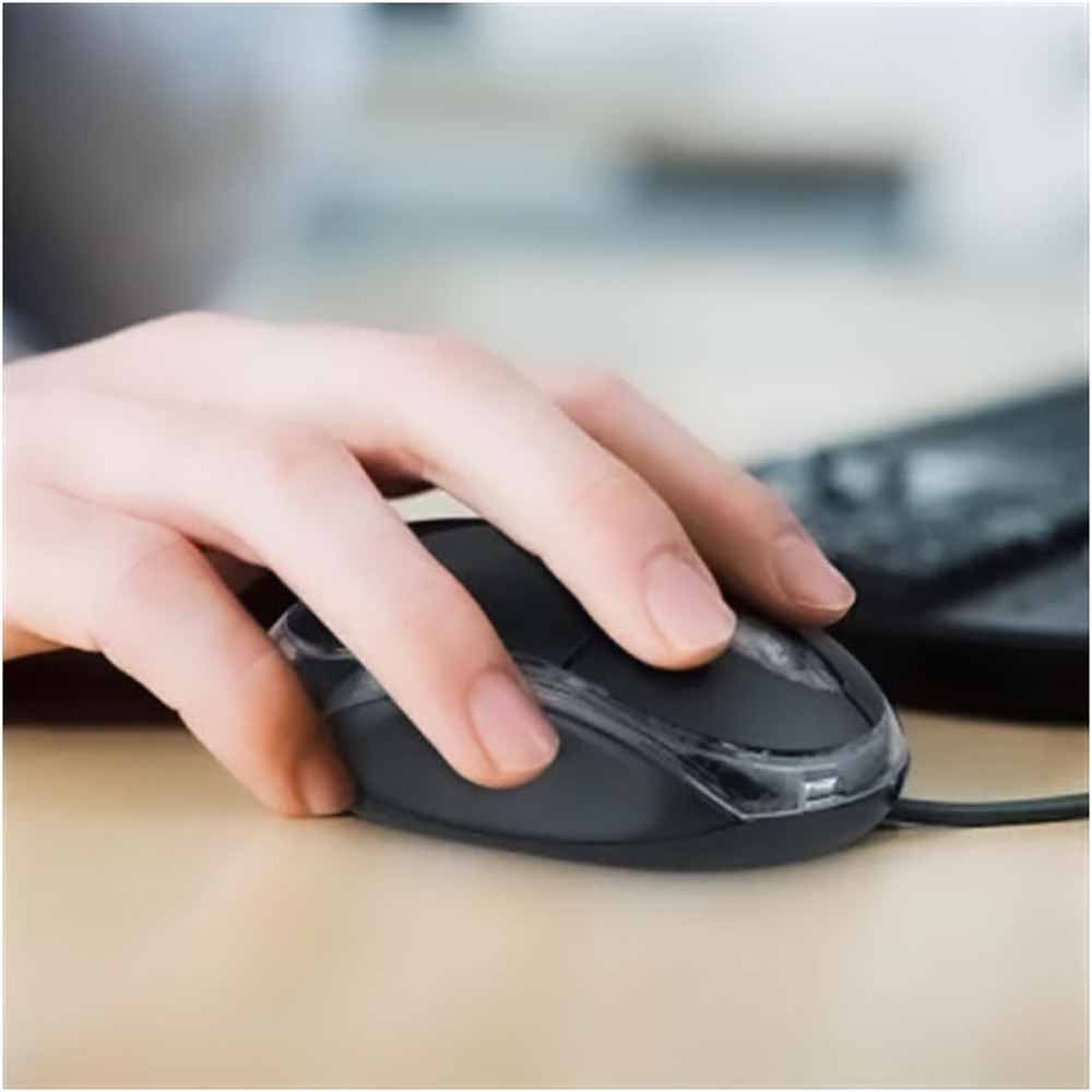 Mouse USB Optico Multilaser Com Fio Preto- MO179