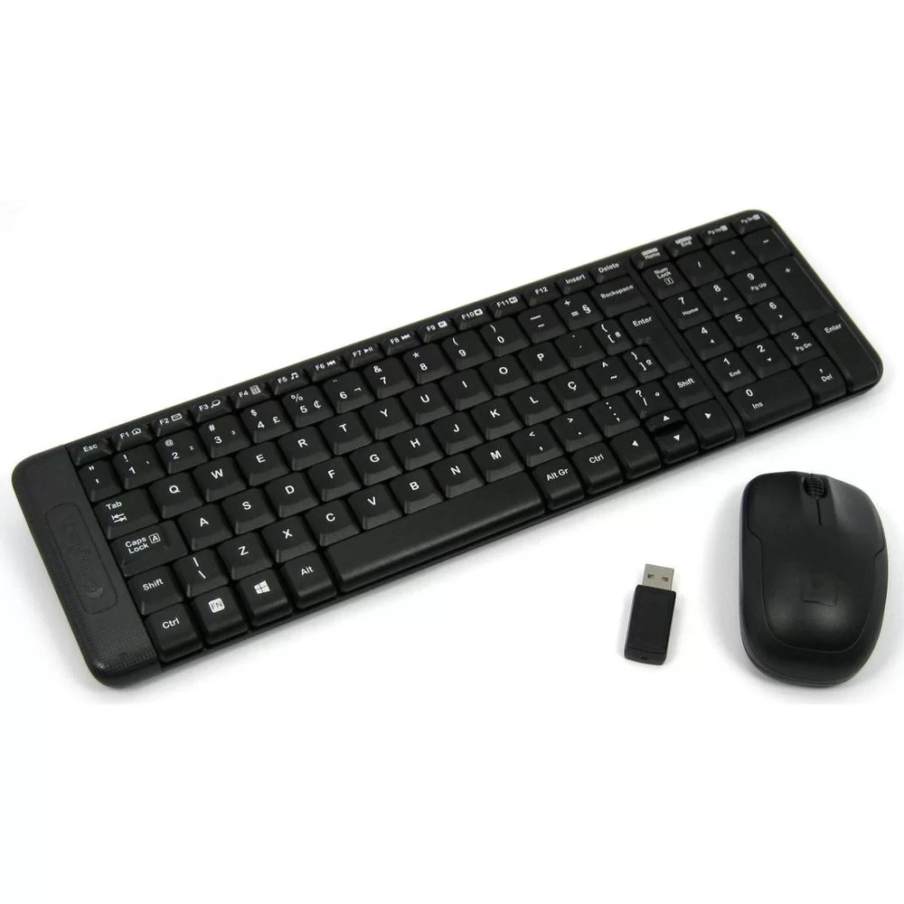 Teclado e Mouse Logitech Wireless MK220 Preto