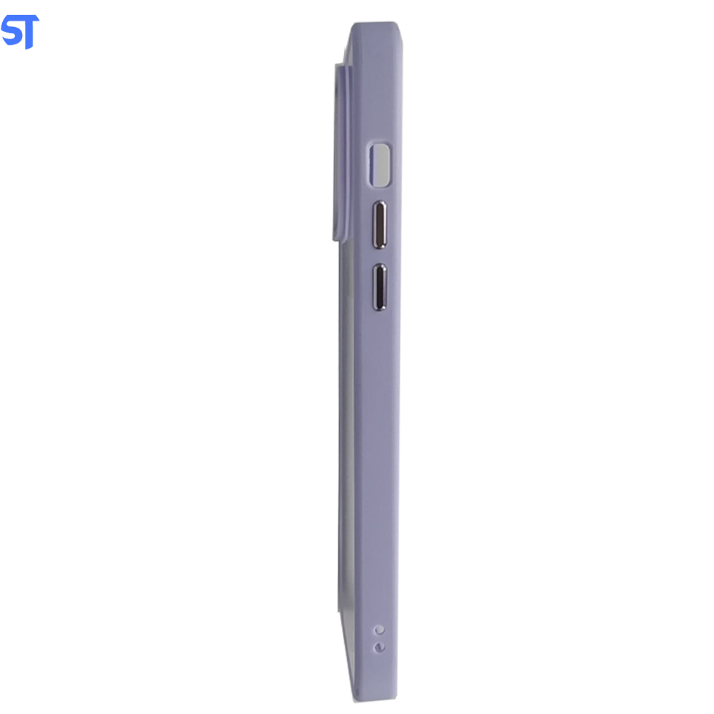 Capa Transparente Para iPhone 13 Pro Max Com Frame de Metal Anti Impacto Ótimo Acabamento - Roxa