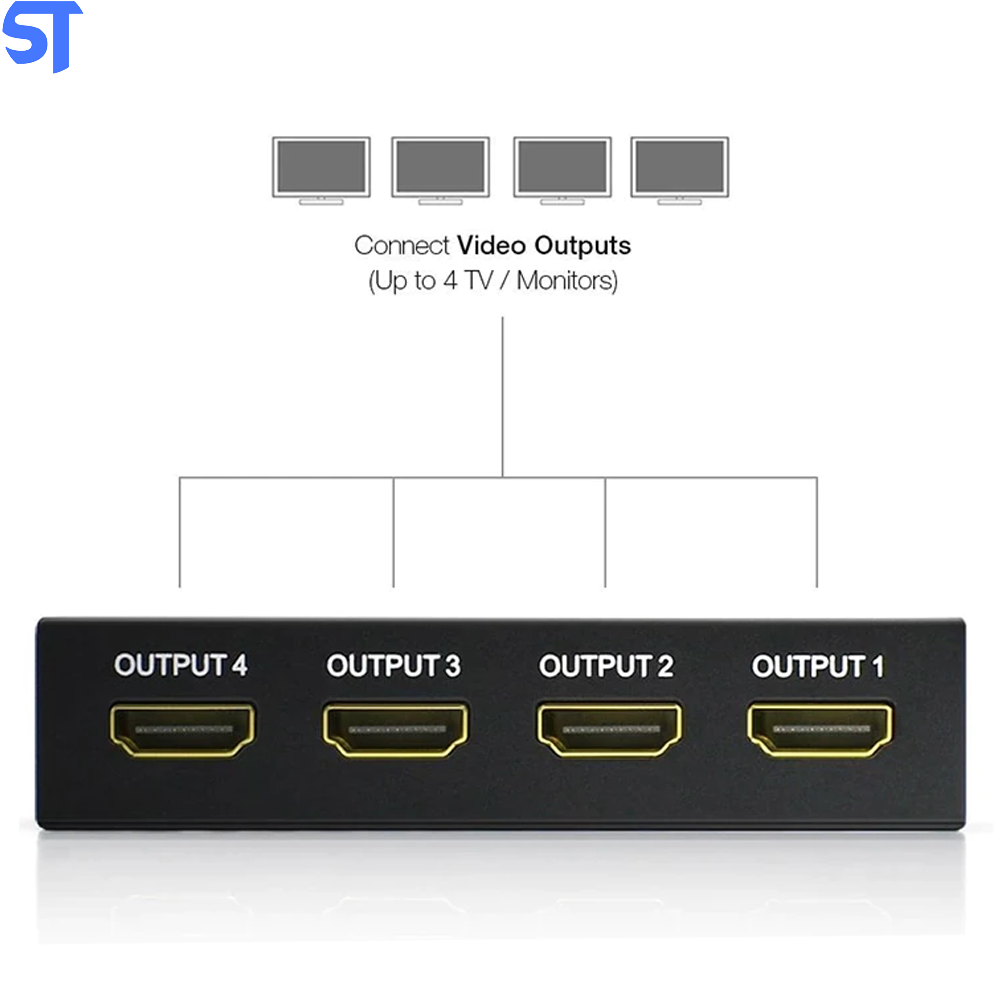 Switch Distribuidor Amplificador Ultra HD 4K UHD Hdmi 1 Entrada e 4 Saídas Uverbon