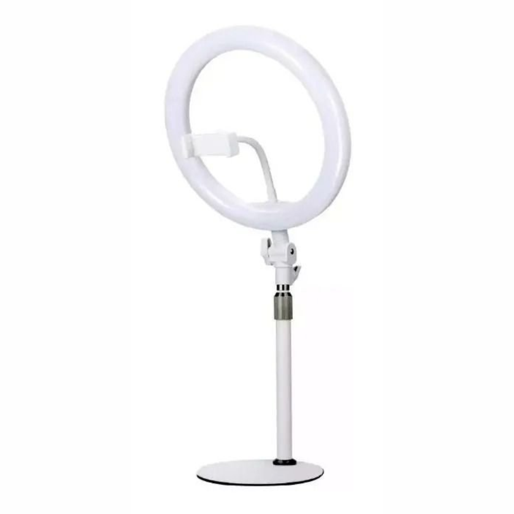Iluminador Ring Light Usb 120 Leds 26Cm 3200k 5600k Com Mini Tripe 40Cm e Suporte Para Smartphone Exbom ILUM-R10P15