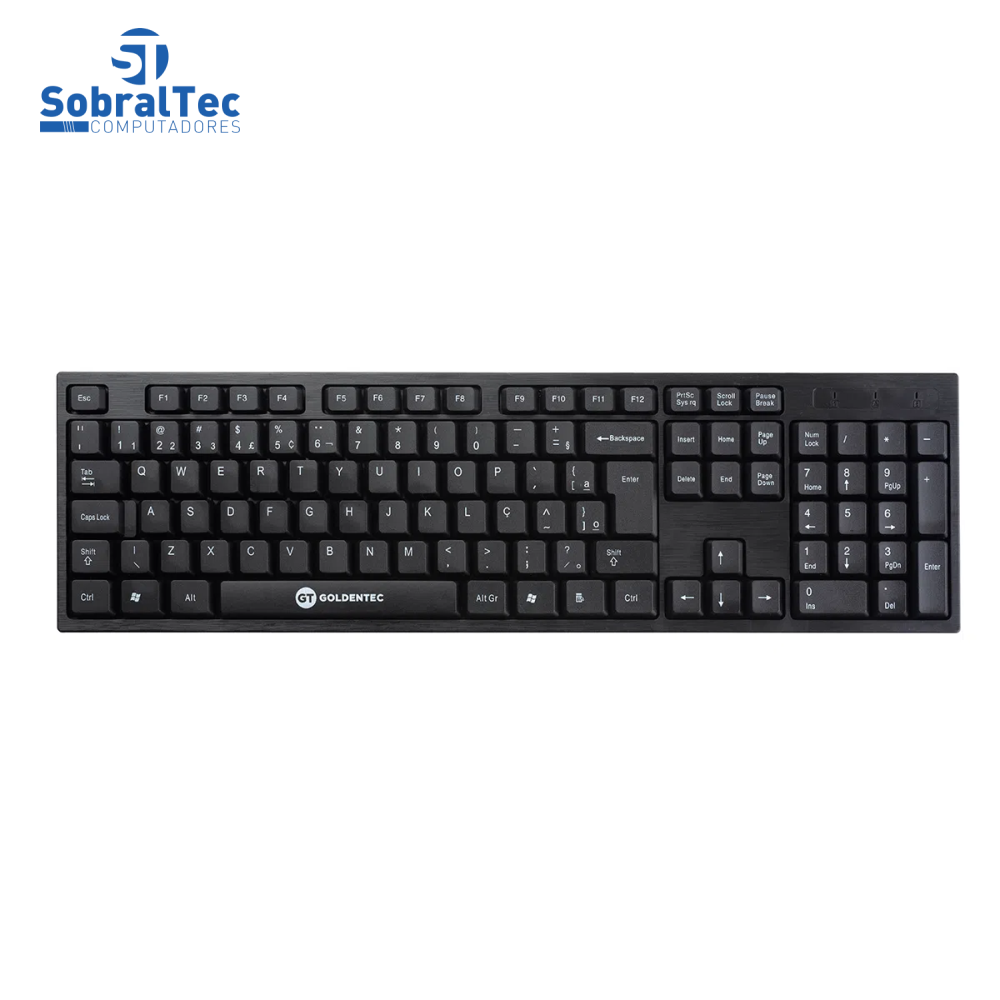 Kit Multimídia Mouse Óptico, Teclado ABNT2 e Caixa De Som 2.0 Goldentec