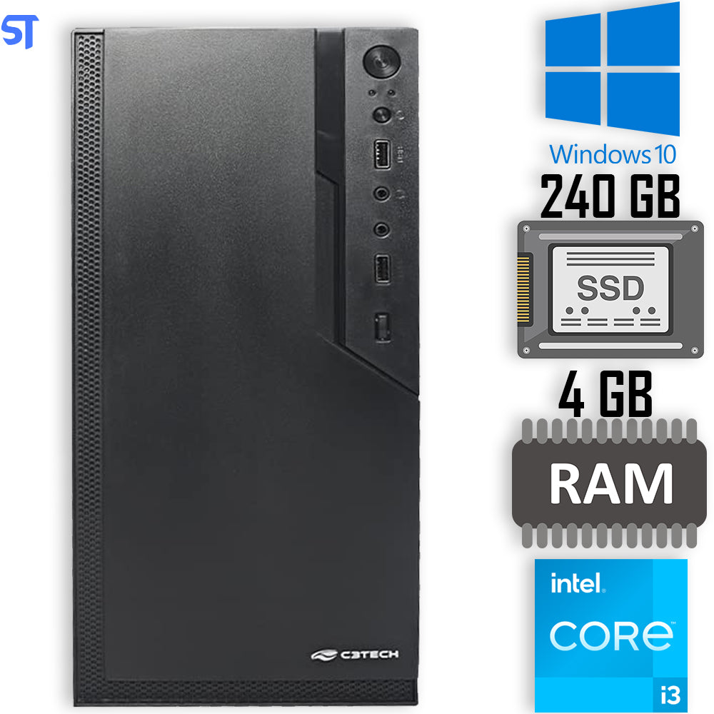 Computador Core I-3 (6100) Geração 6 - | HD SSD 240GB Kingston | Memória Ram 4 Gb DDR4- Windows 10 e MousePad Brinde