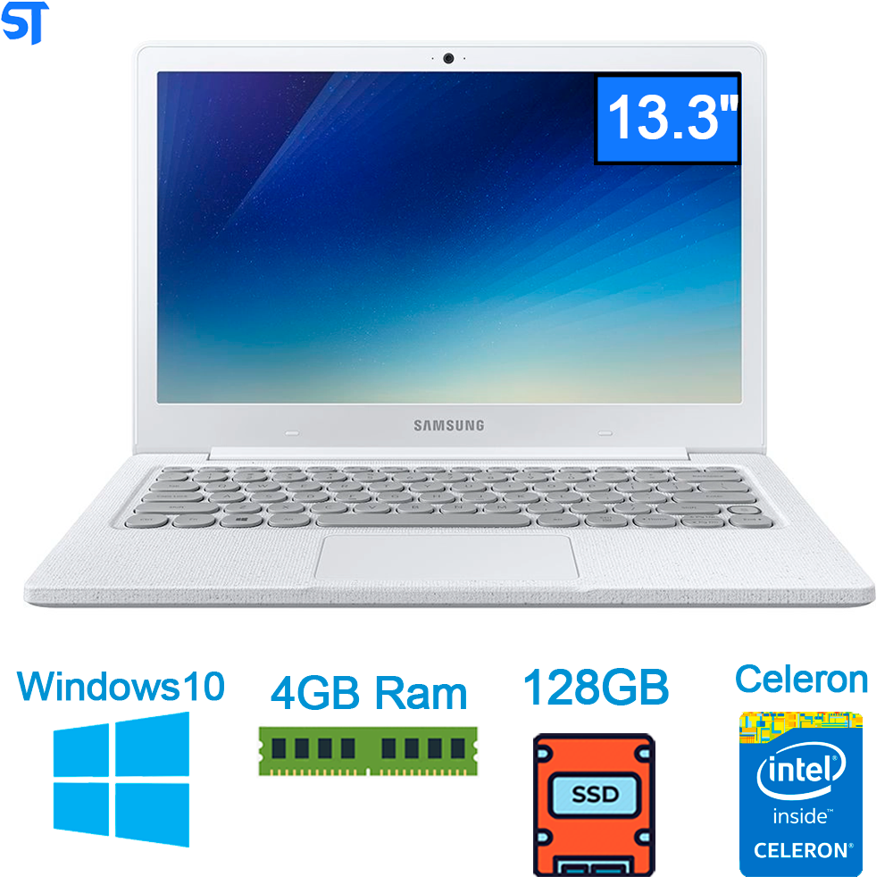 Notebook Samsung Flash F30 NP530AD2 Intel Celeron 4GB 128GB SSD Tela Full HD LED 13.3