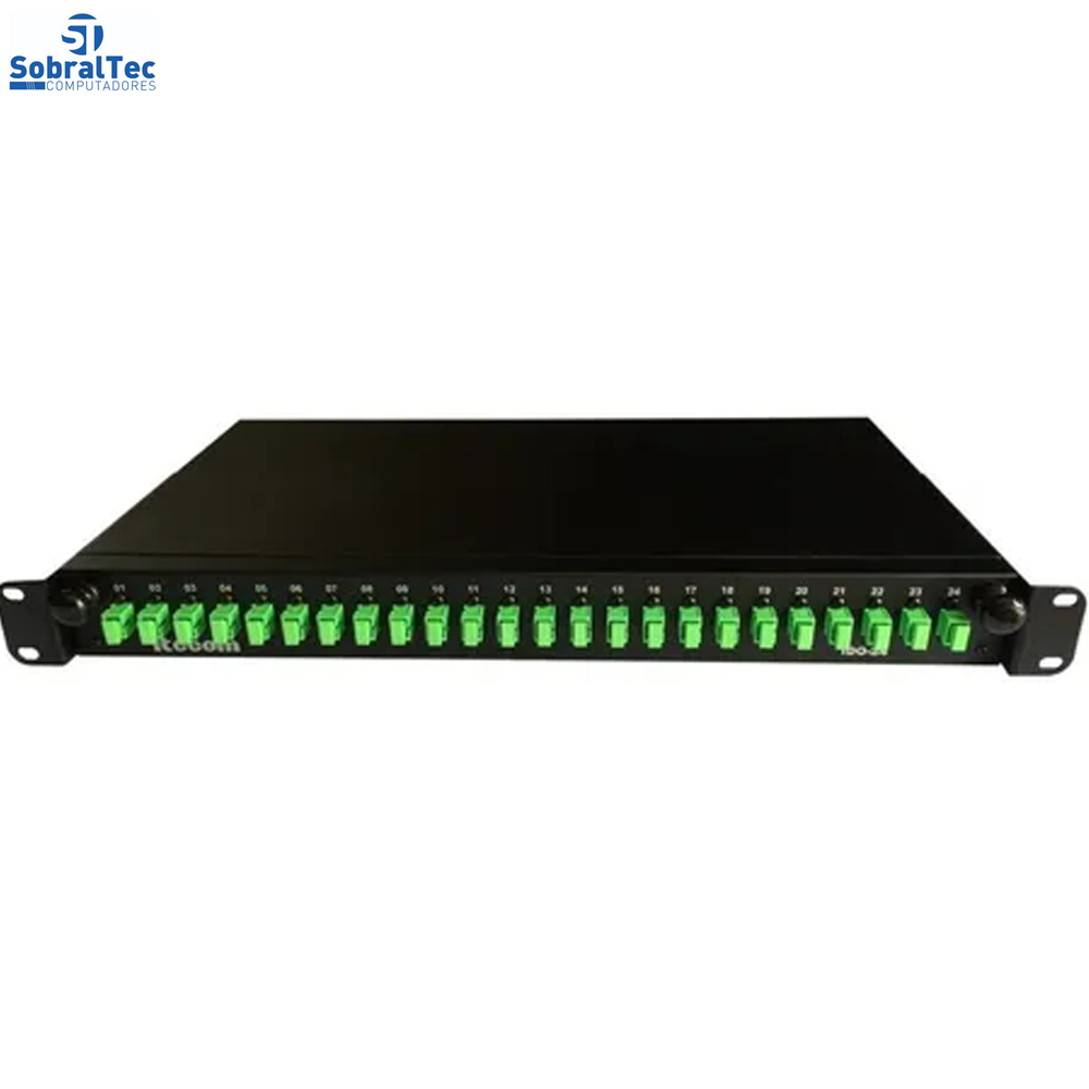 Distribuidor Optico Dio 24 Fibras Com Bandeja E Painel Para Rack