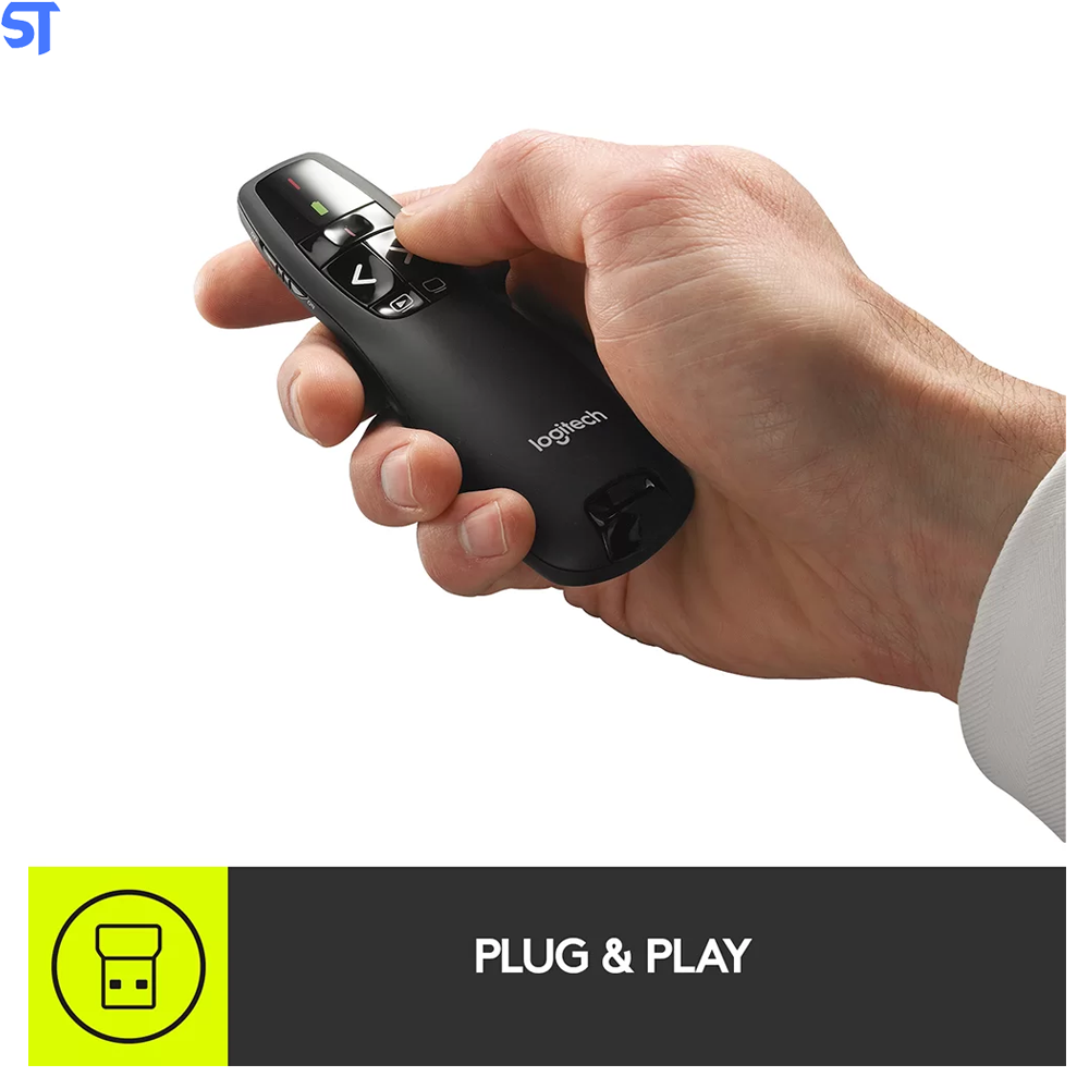 Apresentador de Slider Sem Fio Logitech Laser Wireless R400