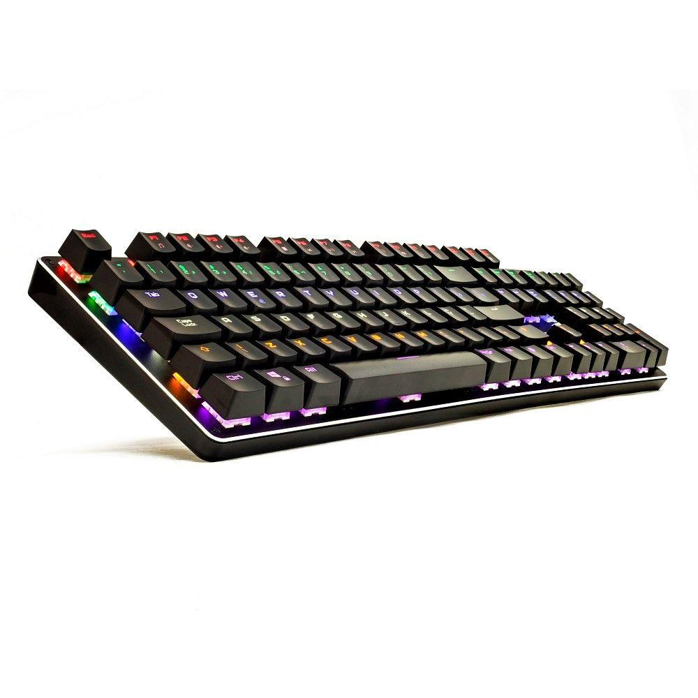 Teclado Gamer Usb Semi Mecânico Knup Kp-2046 Qwerty Portugues Brasil Com 12 Modos de Iluminação R