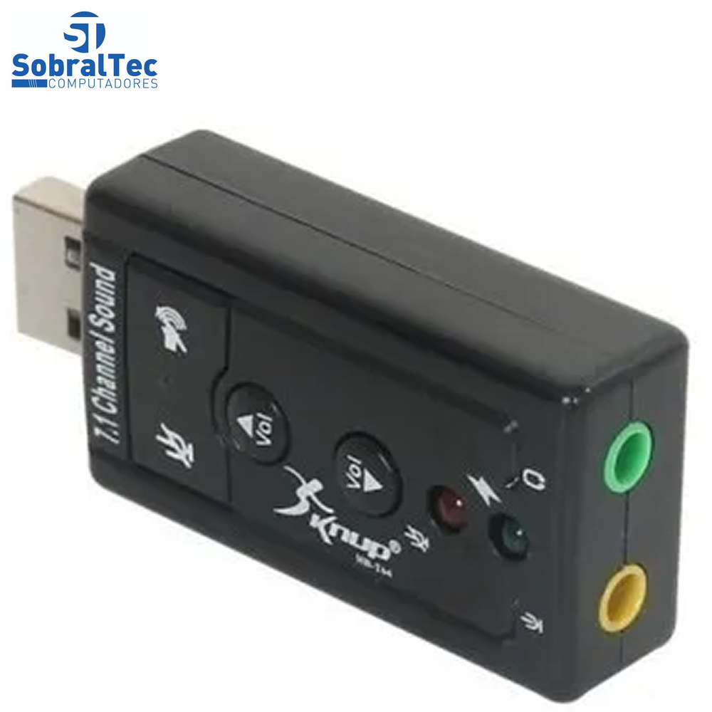 Placa De Som Ext. Usb - SKNUP - HB-T64 Som Virtual 7.1 E Microfone