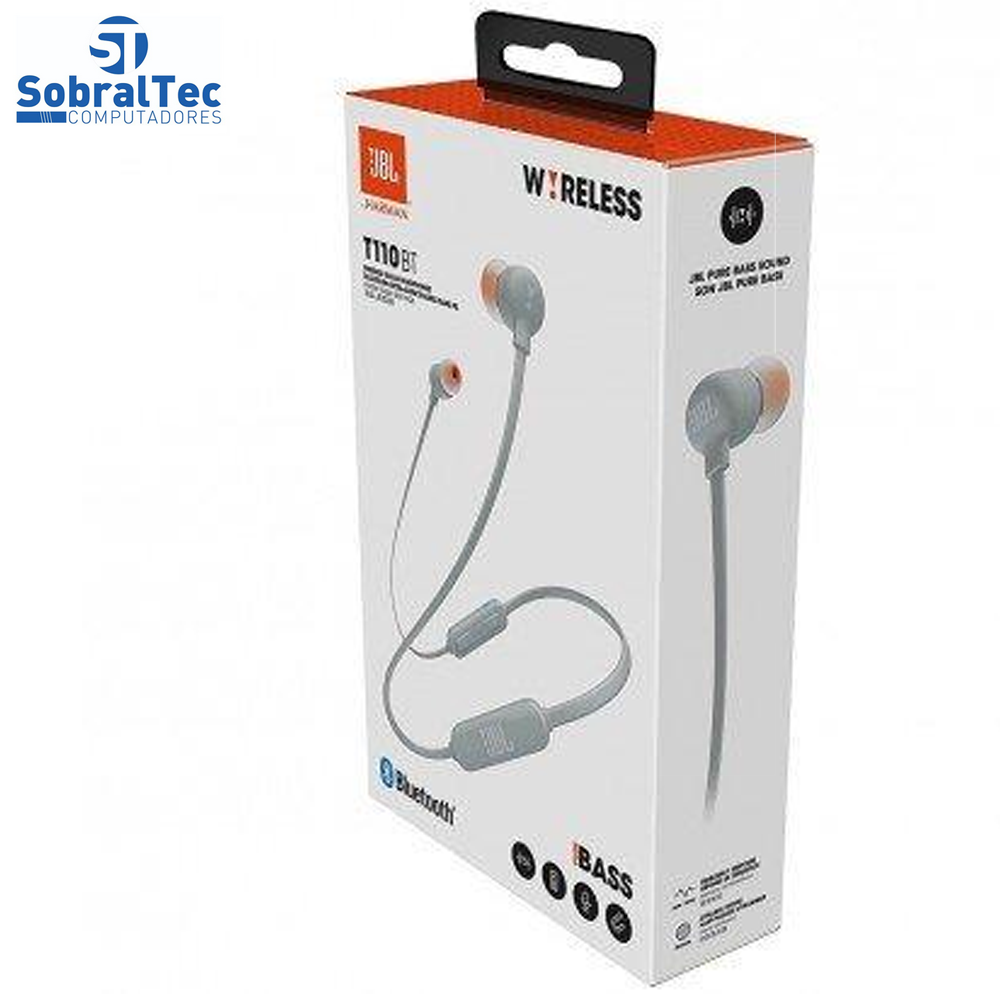 Fone de Ouvido Bluetooth JBL T110 BT Cinza