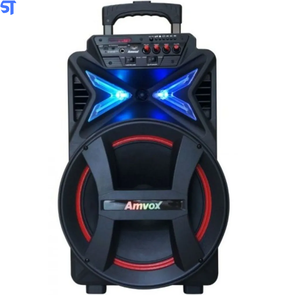 Caixa de Som Caixa de som Amvox Power X Aca 400 Strondo portátil com bluetooth 220V