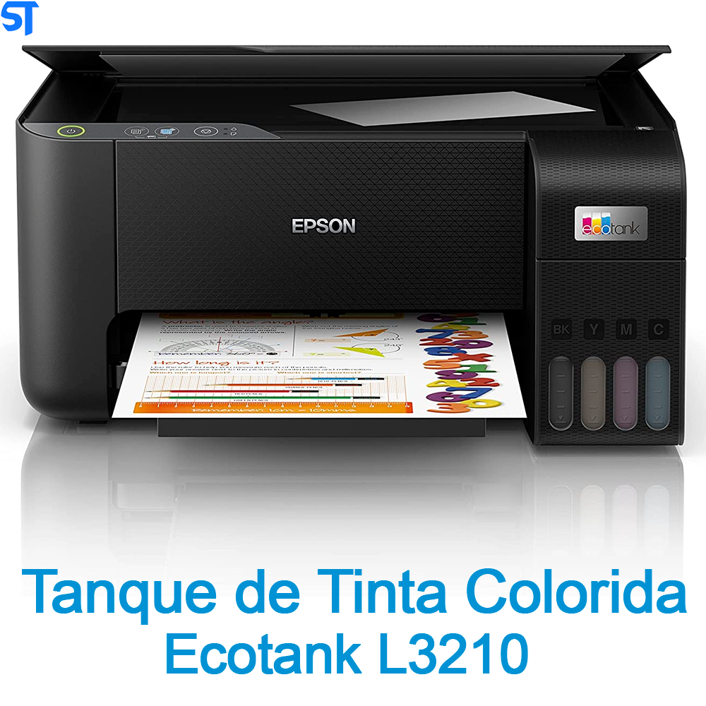 Impressora Multifuncional Epson Ecotank L3210 - Tanque de Tinta Colorida USB