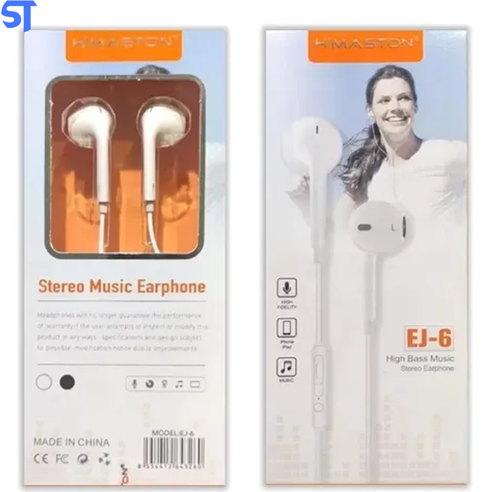 Fone De Ouvido Estéreo Bass Music H'maston EJ-6