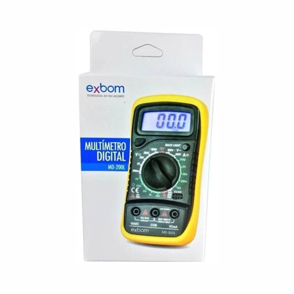 Multímetro Profissional Digital Lcd Capacímetro Aviso Sonoro Exbom MD-200L