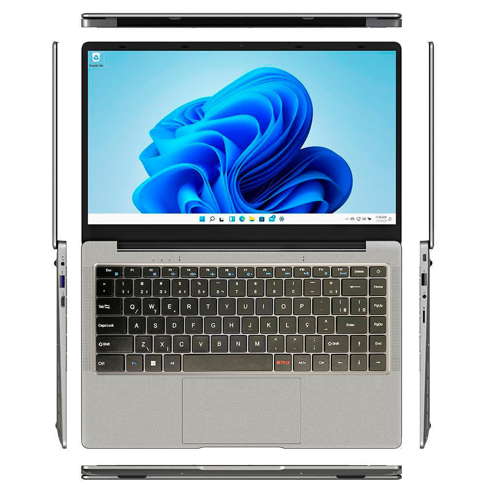 Notebook HQ Joy Intel Celeron, 4GB DDR4, SSD 128GB, Tela 14.1 Full HD, Windows 11, Prata, Professional - NHJ-W11h-Ce1