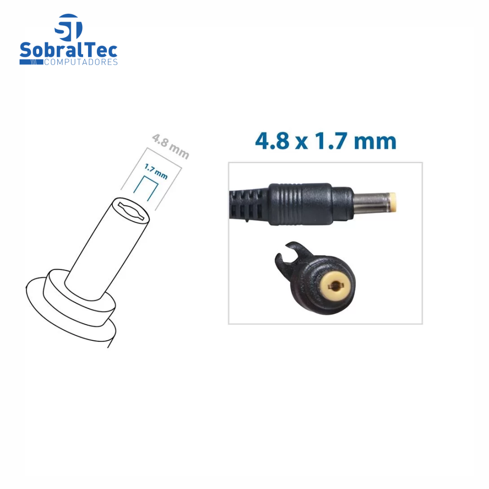 Fonte Notebook Compativel Com Asus - 12V 3A 36W - 4.8Mmx1.7Mm