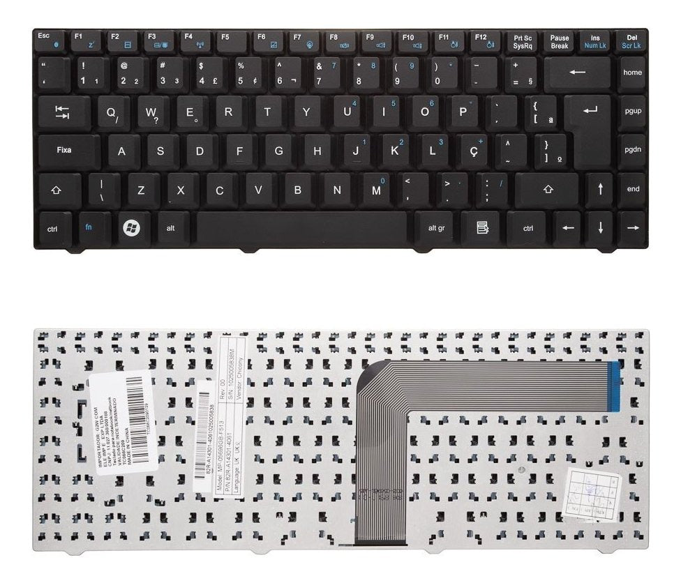 Teclado Notebook CCE Win D23L D25L D35 D45L - PN-14C232-4211 Black - BR- Bgt.