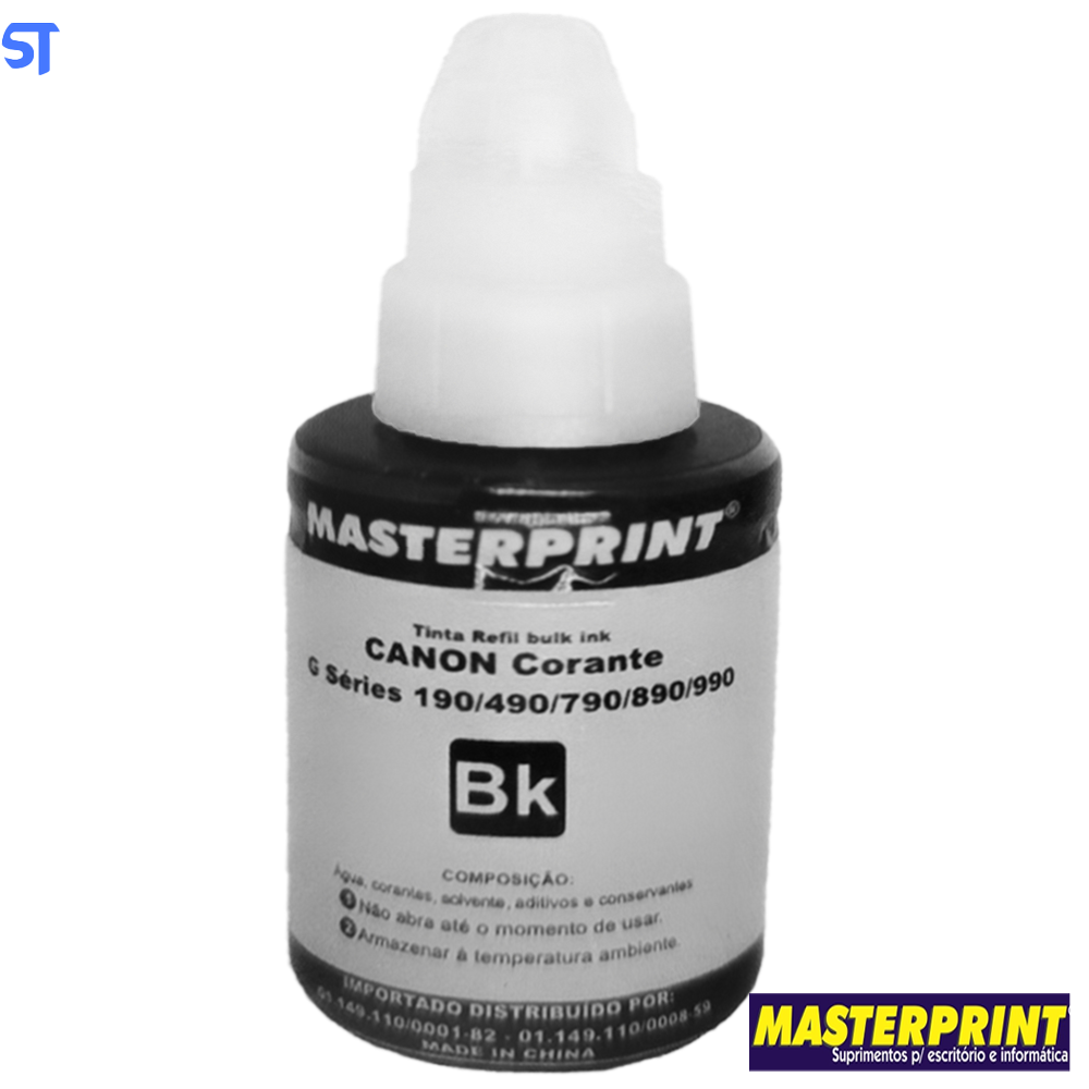 Refil de Tinta Compatível Canon Bulk Ink G Corante Preto BK 135ML MasterPrint