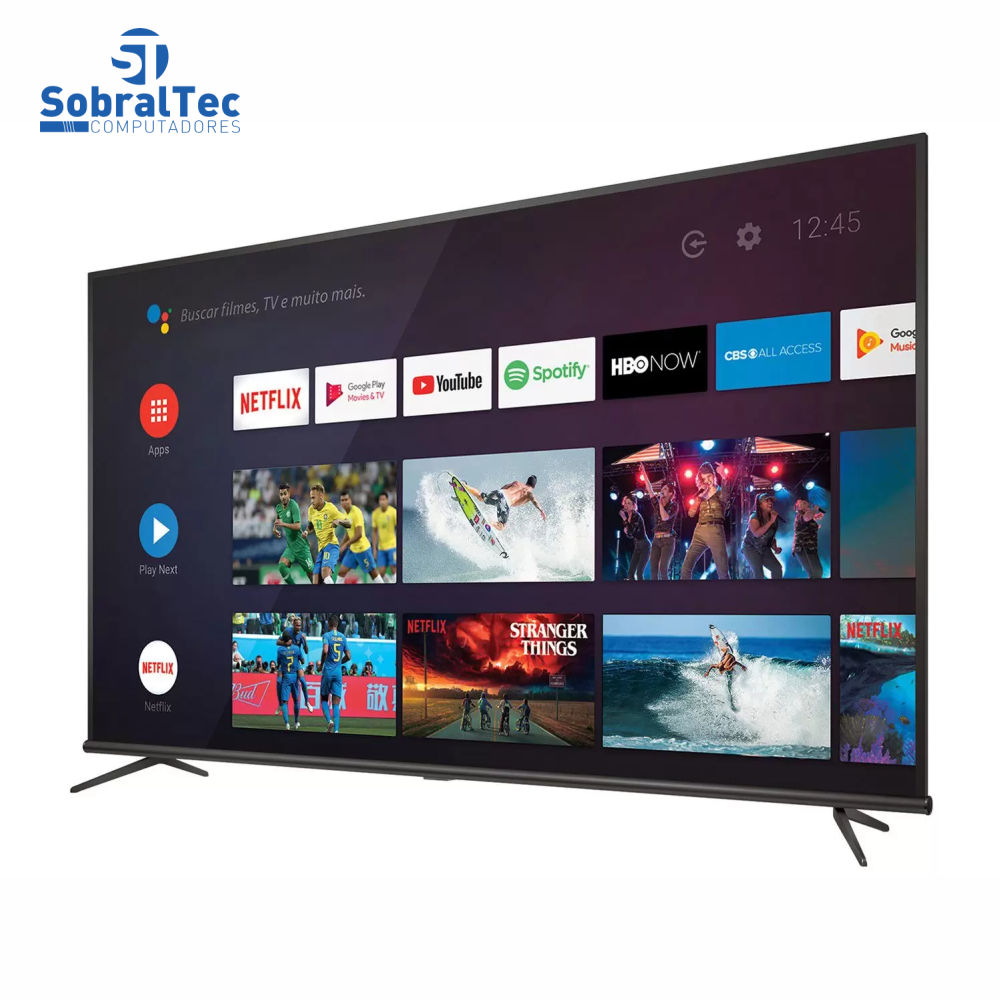 Smart TV 4K LED 50” SEMP TCL 50P8M Android Wi-Fi Bluetooth HDR Inteligência Artificial 3 HDMI 2 USB