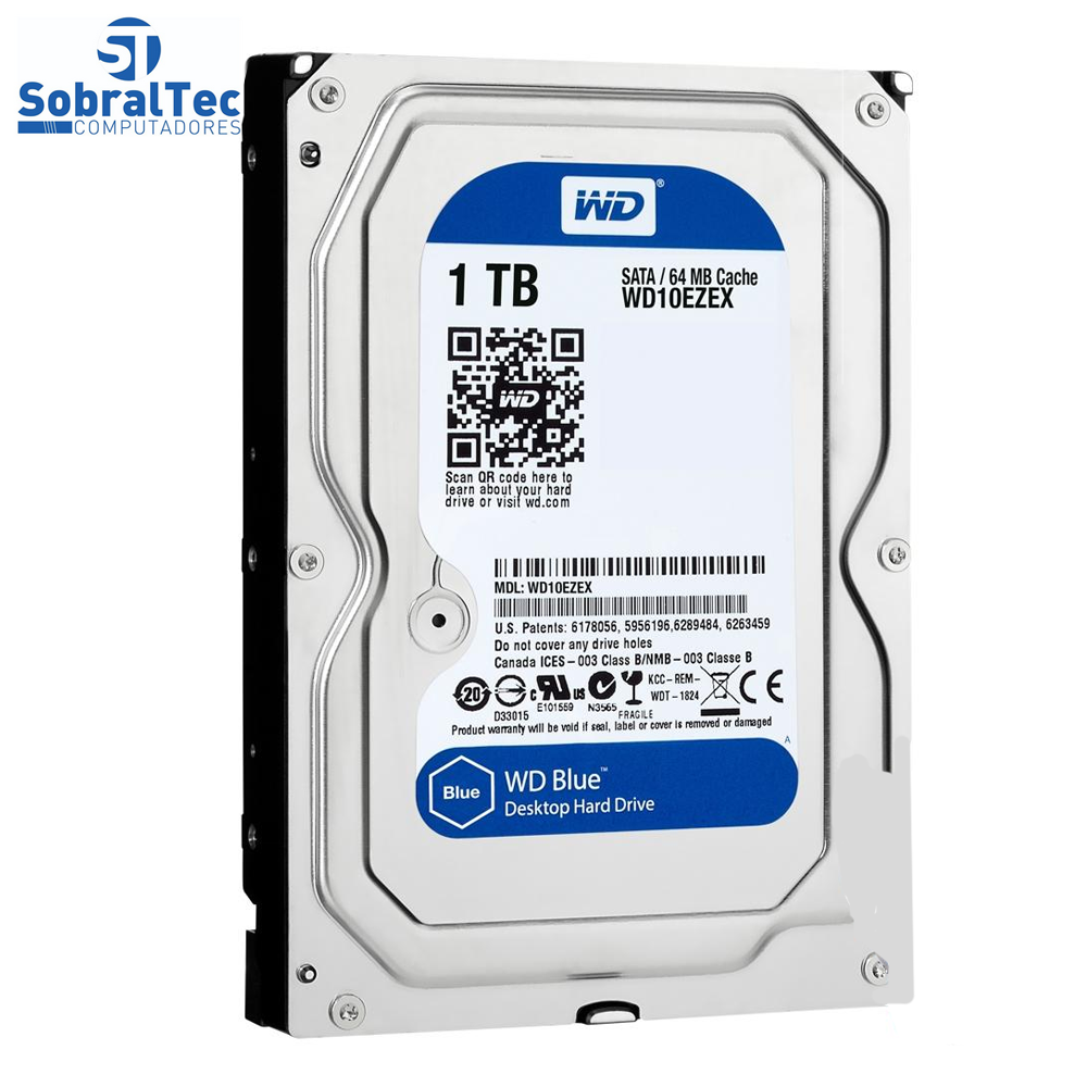 HD Int. Para DVR Desktop Western Digital 1.0 Tera-  7.200 Rpm Sata3-WD Blue WD10EZEX