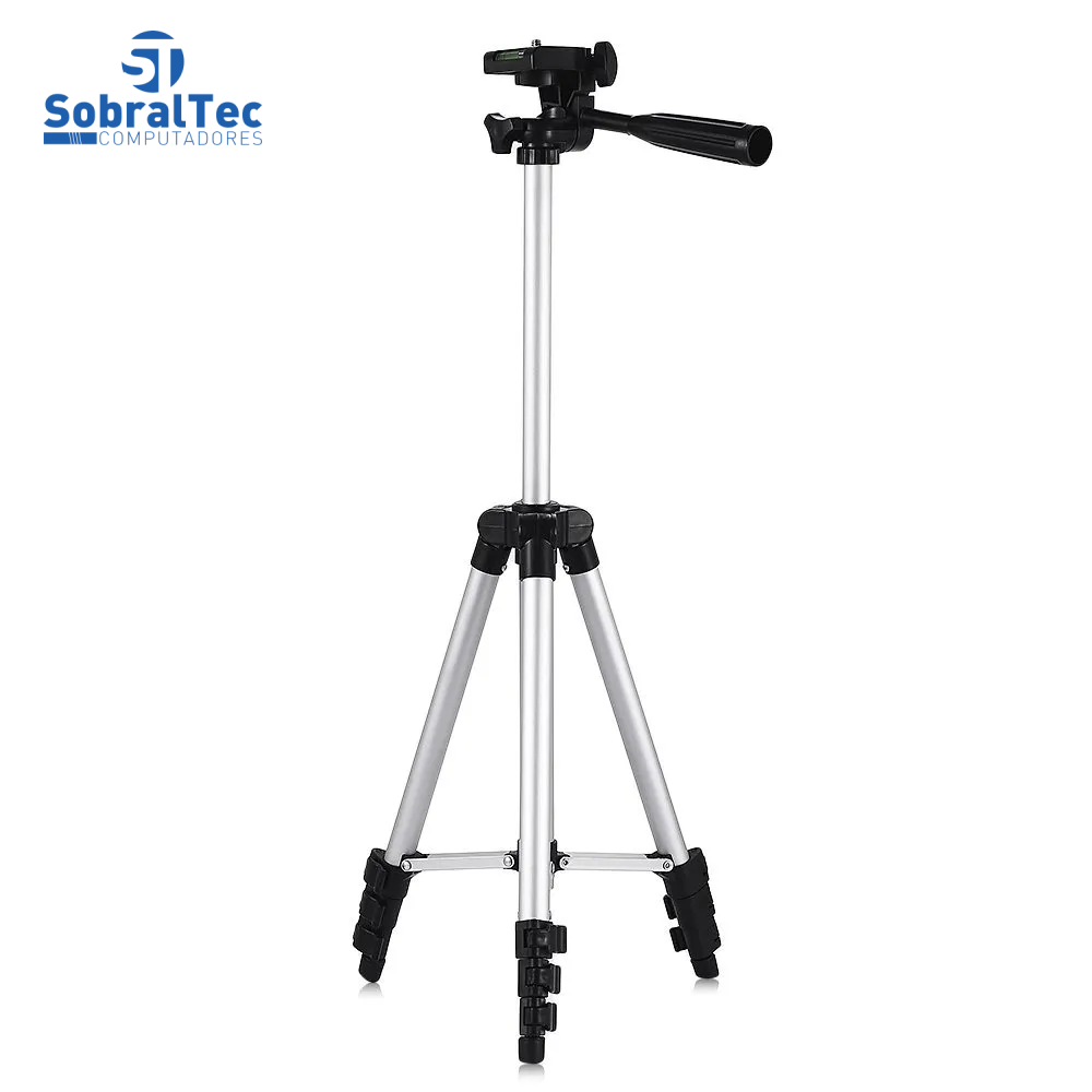 Suporte Tripé Portátil De Alumínio 1,30Mt Celular Câmera Com Suporte Para Celular e Capa Tripod 3110