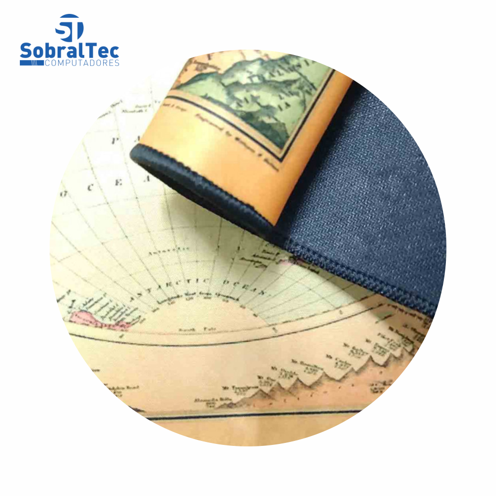 Mouse Pad Extra Grande Gamer 700x350x3mm Mapa Mundi Exbom MP-7035C12