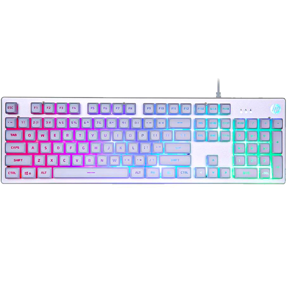 Teclado Gamer USB HP K500F LED Prata Com Membrana