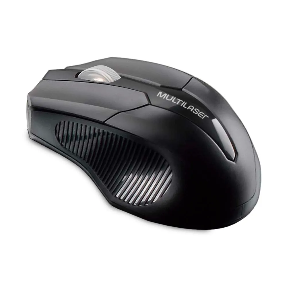 Mouse Usb Sem Fio 1600dpi Preto Multilaser MO-264