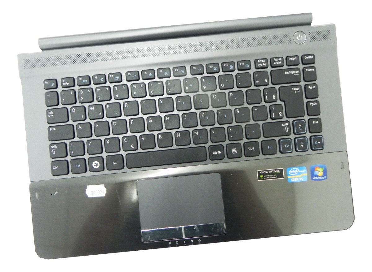 Carcaça Com Teclado Notebook Samsung Rv411 Preto Cinza